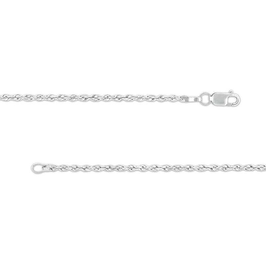 Zales 1.6Mm Rope Chain Necklace In Solid 14K White Gold - 20" Necklaces