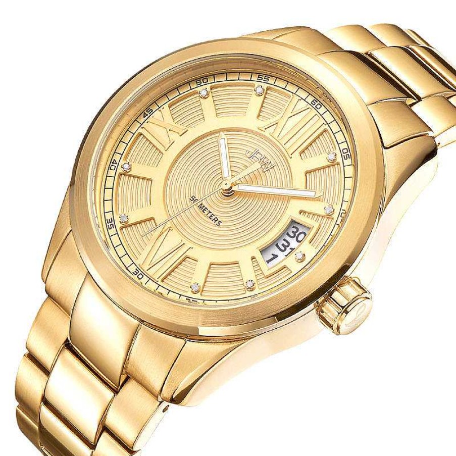 JBW Men'S Jbw Bond 1/10 Ct. T.W. Diamond 18K Gold Plate Watch With Gold-Tone Dial (Model: J6311A) Watches