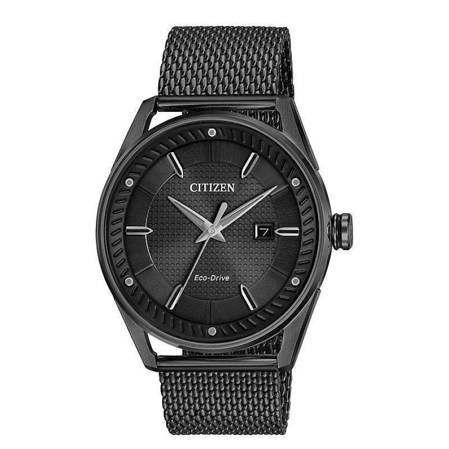 Citizen Men'S Drive From Citizen Eco-Drive® Black Ip Mesh Watch (Model: Bm6988-57E) Watches