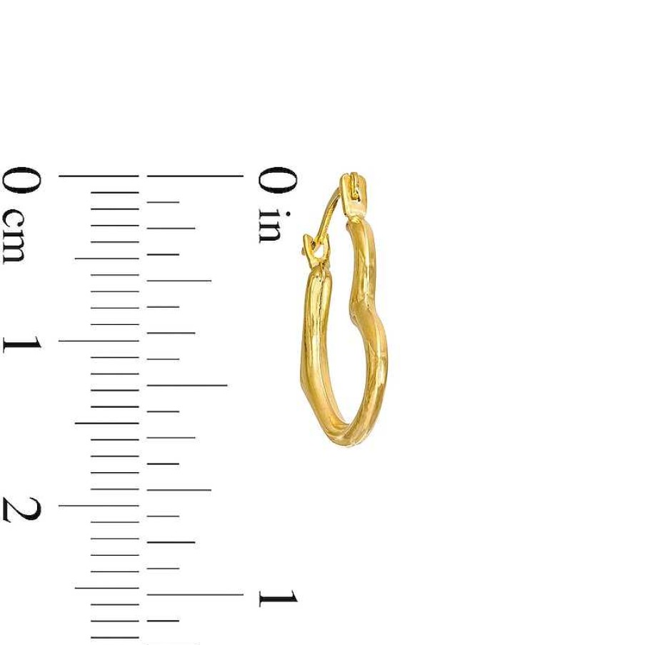 Zales Child'S Tilted Heart Hoop Earrings In 14K Gold Earrings