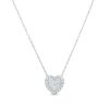 Zales 1/2 Ct. T.W. Certified Heart-Shaped Lab-Created Multi-Diamond Frame Necklace In 14K White Gold (F/Si2) Necklaces