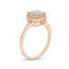 Zales Cushion-Cut Opal And 1/5 Ct. T.W. Diamond Frame Ring In 10K Rose Gold Rings