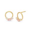 Zales Child'S Marquise Pink Cubic Zirconia Hoop Earrings In 14K Gold Earrings