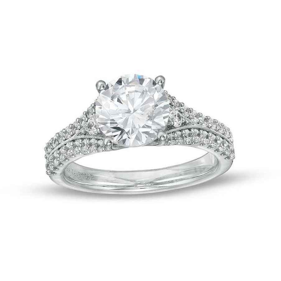 Zales True Lab-Created Diamonds By Vera Wang Love 2-1/2 Ct. T.W. Split Shank Engagement Ring In 14K White Gold (F/Vs2) Rings