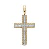 Zales Men'S 2 Ct. T.W. Certified Lab-Created Diamond Textured Cross Necklace Charm In 14K Gold (F/Si2) Necklaces