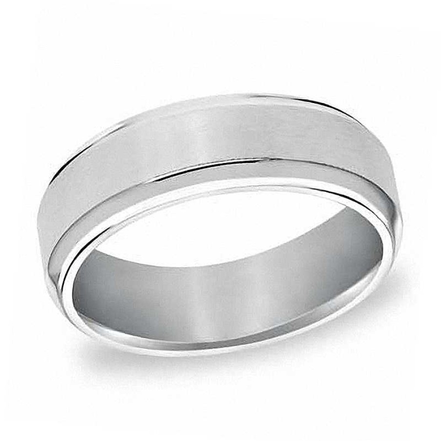 Zales Triton Men'S 7.0Mm Wedding Stainless Steel Band Rings