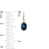 Zales Oval Blue Sapphire And 1/20 Ct. T.W. Diamond Drop Earrings In 10K Gold Earrings