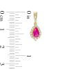 Zales Pear-Shaped Ruby And 1/4 Ct. T.W. Diamond Frame Drop Earrings In 10K Gold Earrings