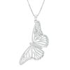 Zales Etched Butterfly Locket In Sterling Silver Necklaces