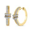 Zales 5/8 Ct. T.W. Certified Lab-Created Diamond Looped Hoop Earrings In Sterling Silver And 10K Gold Plate (I/Si2) Earrings