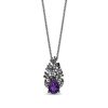 Zales Enchanted Disney Villains Ursula Pear-Shaped Amethyst And 1/8 Ct. T.W. Diamond Coral Pendant In Sterling Silver - 19" Necklaces