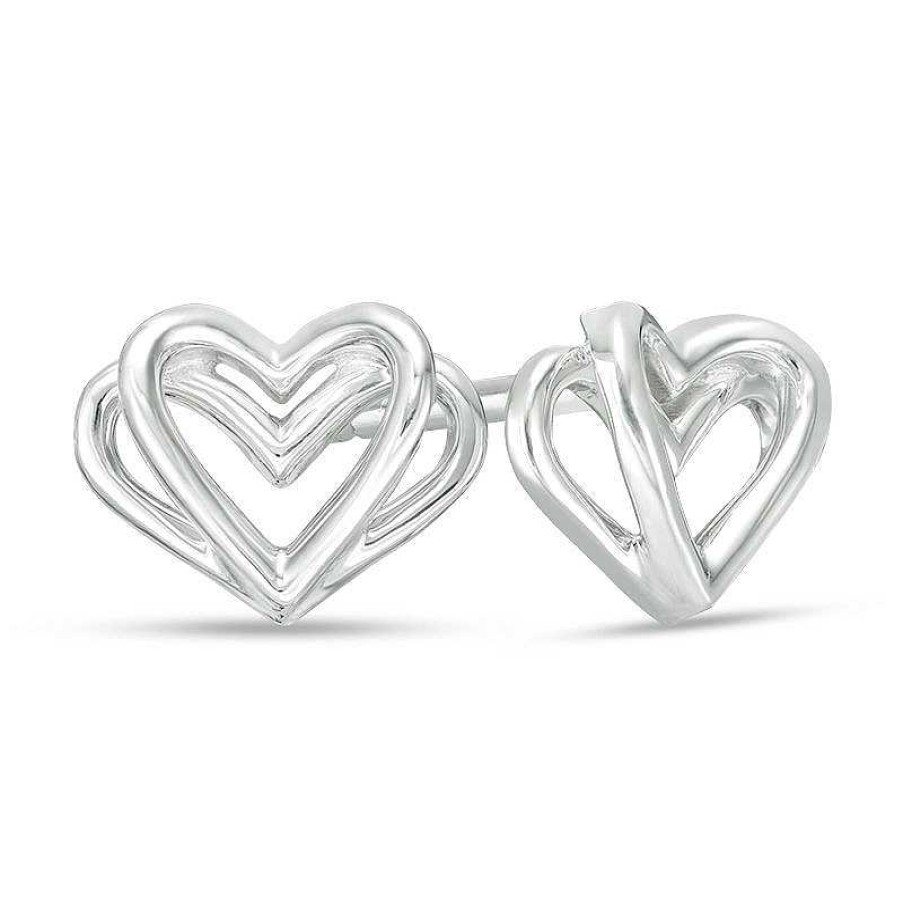 Zales The Kindred Heart From Vera Wang Love Collection Mini Stud Earrings In Sterling Silver Earrings