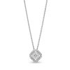 Zales 1/6 Ct. T.W. Snowflake Multi-Diamond Tilted Cushion Frame Pendant In Sterling Silver Necklaces