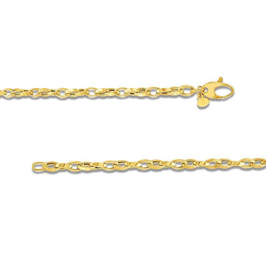 Zales 3.0Mm Oval Link Chain Necklace In Hollow 14K Gold - 22" Necklaces