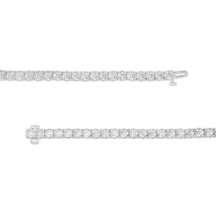 Zales Men'S 7 Ct. T.W. Certified Lab-Created Diamond Tennis Bracelet In 14K White Gold - 8.47" Bracelets