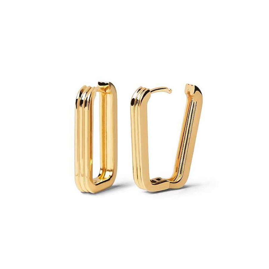 Zales Pdpaola At Zales Ribbed Hoop Earrings In Sterling Silver With 18K Gold Plate Earrings