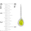 Zales Pear-Shaped Peridot And White Lab-Created Sapphire Frame Drop Earrings In Sterling Silver Earrings