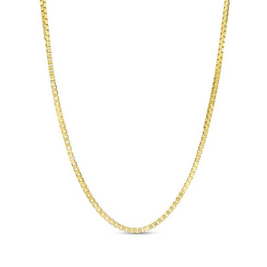 Zales Made In Italy Men'S 0.8Mm Adjustable Box Chain Necklace In 14K Gold - 22" Necklaces