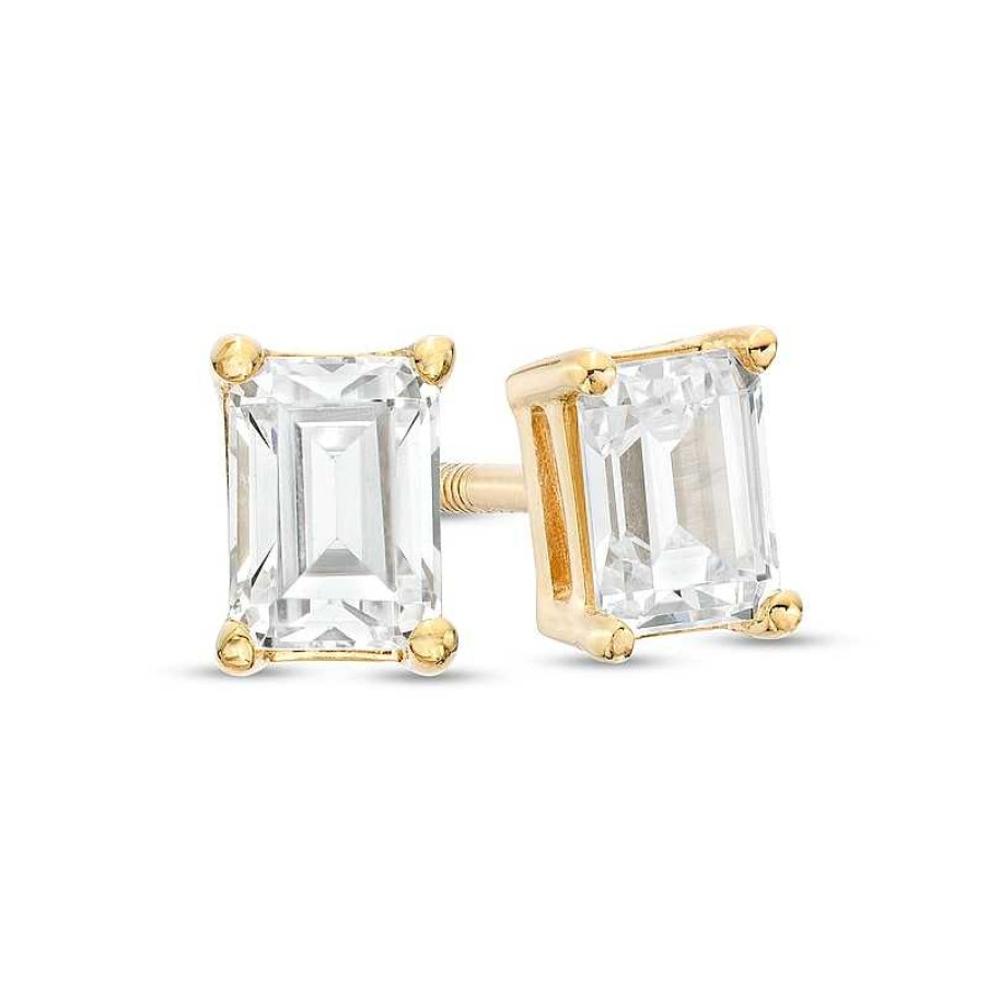 Zales 1/2 Ct. T.W. Certified Emerald-Cut Lab-Created Diamond Solitaire Stud Earrings In 14K Gold (F/Si2) Earrings