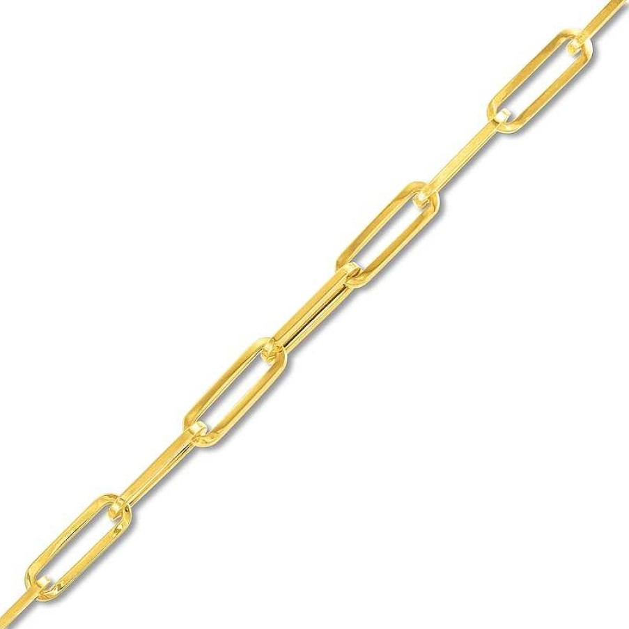 Zales 3.8Mm Paper Clip Chain Bracelet In Hollow 14K Gold - 7.5" Bracelets