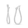 Zales 3/8 Ct. T.W. Certified Lab-Created Diamond Wavy Hoop Earrings In 14K White Gold (F/Si2) Earrings