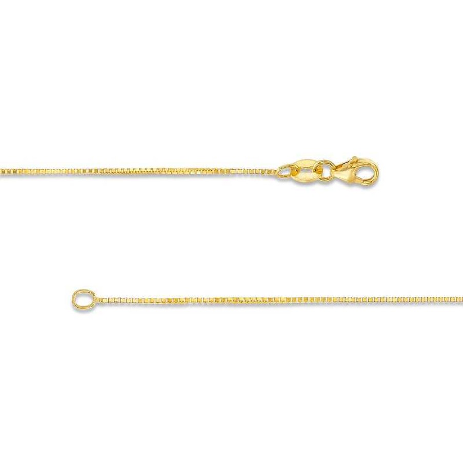 Zales 0.7Mm Box Chain Necklace In Solid 14K Gold - 16" Necklaces