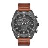 Citizen Men'S Drive From Citizen Eco-Drive® Wdr Chronograph Grey Ip Strap Watch With Black Dial (Model: At2447-01E) Watches