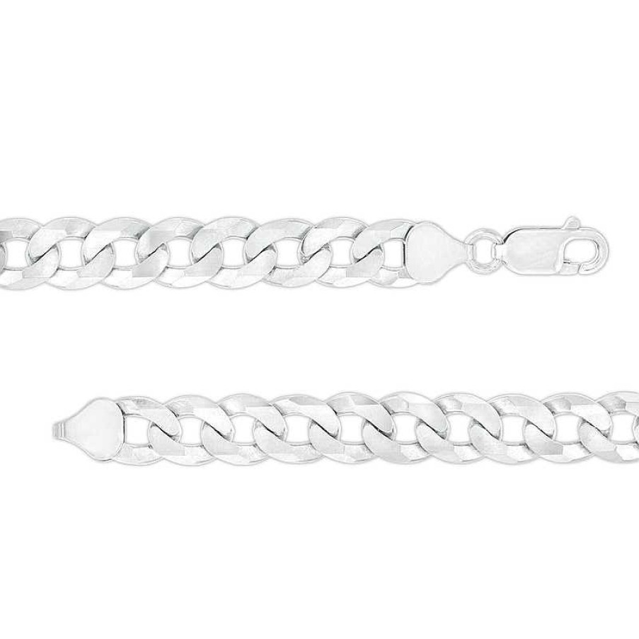 Zales Men'S 7.6Mm Curb Chain Necklace In Sterling Silver - 24" Necklaces