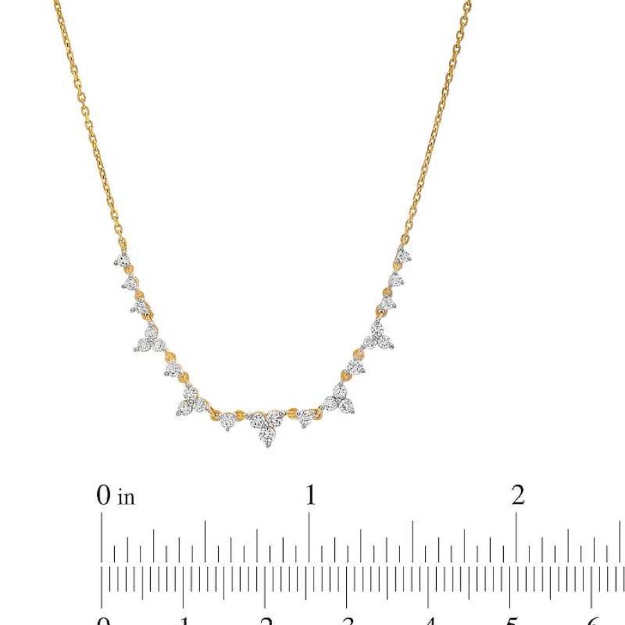 Zales 1/2 Ct. T.W. Diamond Alternating Necklace In 10K Gold Necklaces