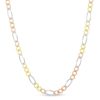 Zales Men'S 4.6Mm Diamond-Cut Figaro Chain Necklace In Solid 14K Tri-Tone Gold - 22" Necklaces