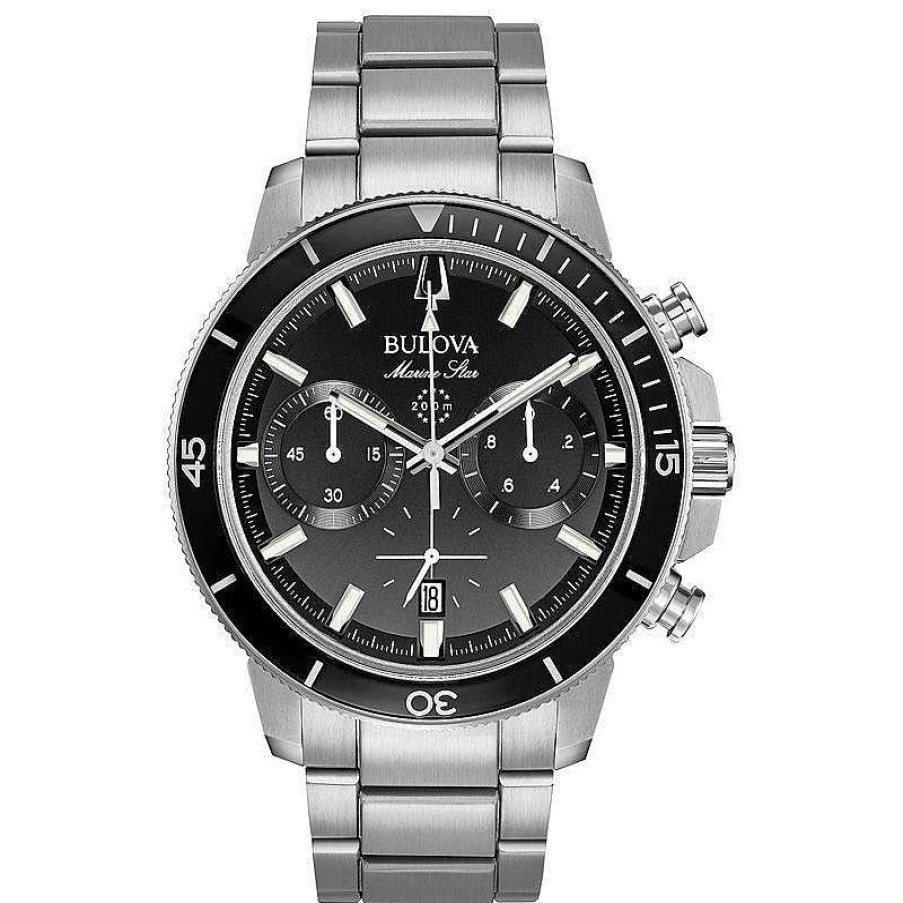 Bulova Men'S Bulova Marine Star Chronograph Watch With Black Dial (Model: 96B272) Watches