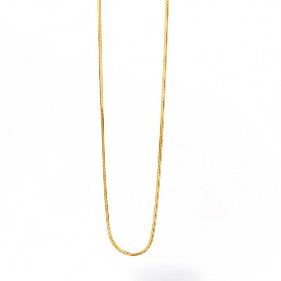 Zales Pdpaola At Zales 1.0Mm Snake Chain Necklace In Solid Sterling Silver With 18K Gold Plate 15.75" Necklaces