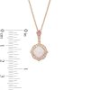 Zales Cushion-Cut Lab-Created Opal, Pink Lab-Created Sapphire And 1/5 Ct. T.W. Diamond Floral Drop Pendant In 10K Rose Gold Necklaces