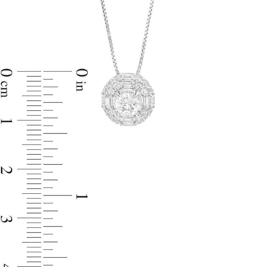 Zales 1 Ct. T.W. Certified Lab-Created Diamond Double Frame Pendant In 14K White Gold (F/Si2) Necklaces