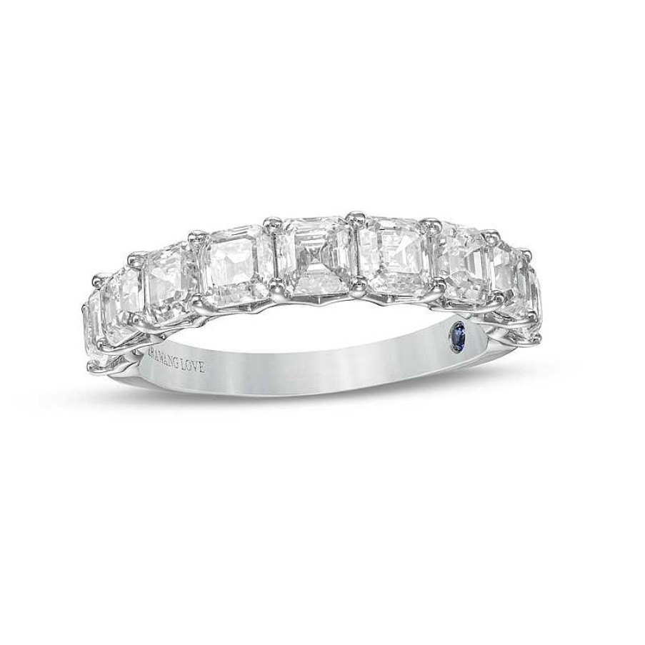 Zales Vera Wang Love Collection 2-3/8 Ct. T.W. Certified Asscher-Cut Diamond Anniversary Band In 14K White Gold (I/Si2) Rings