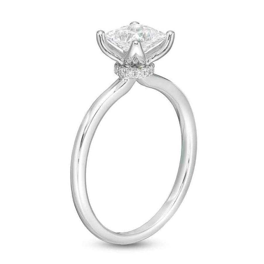 Zales 1 Ct. T.W. Gia-Graded Princess-Cut Diamond Solitaire Engagement Ring In 18K White Gold (I/Vs2) Rings