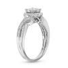 Zales 1/2 Ct. T.W. Diamond Double Frame Twist Split Shank Ring In 10K White Gold Rings