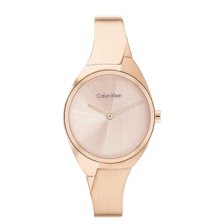 Calvin Klein Ladies' Calvin Klein Rose-Tone Ip Bangle Watch With Rose-Tone Dial (Model: 25200236) Watches