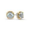 Zales 6.0Mm Aquamarine Solitaire Rope-Textured Frame Stud Earrings In Sterling Silver And 10K Gold Earrings