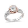 Zales Enchanted Disney Belle 1-1/4 Ct. T.W. Diamond Rose Frame Engagement Ring In 14K Two-Tone Gold Rings