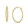 Zales 25.0Mm Textured Tube Hoop Earrings In 14K Gold Earrings