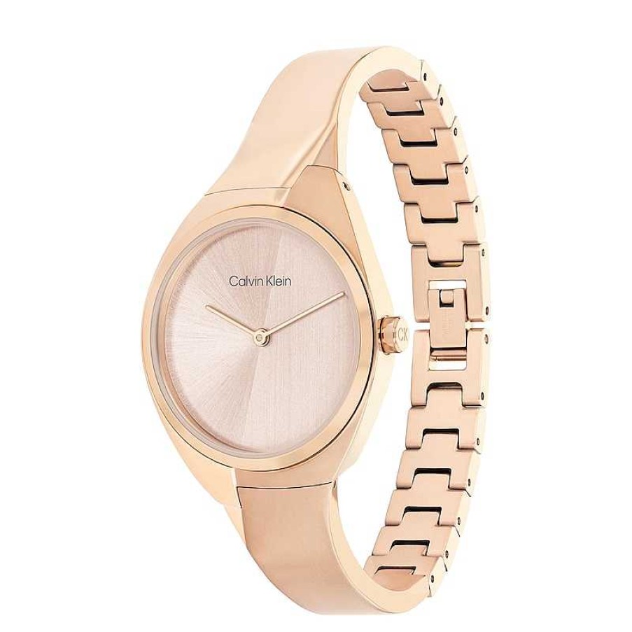 Calvin Klein Ladies' Calvin Klein Rose-Tone Ip Bangle Watch With Rose-Tone Dial (Model: 25200236) Watches