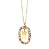 Zales Pdpaola At Zales Multi-Color "W" Pendant In Sterling Silver With 18K Gold Plate Necklaces