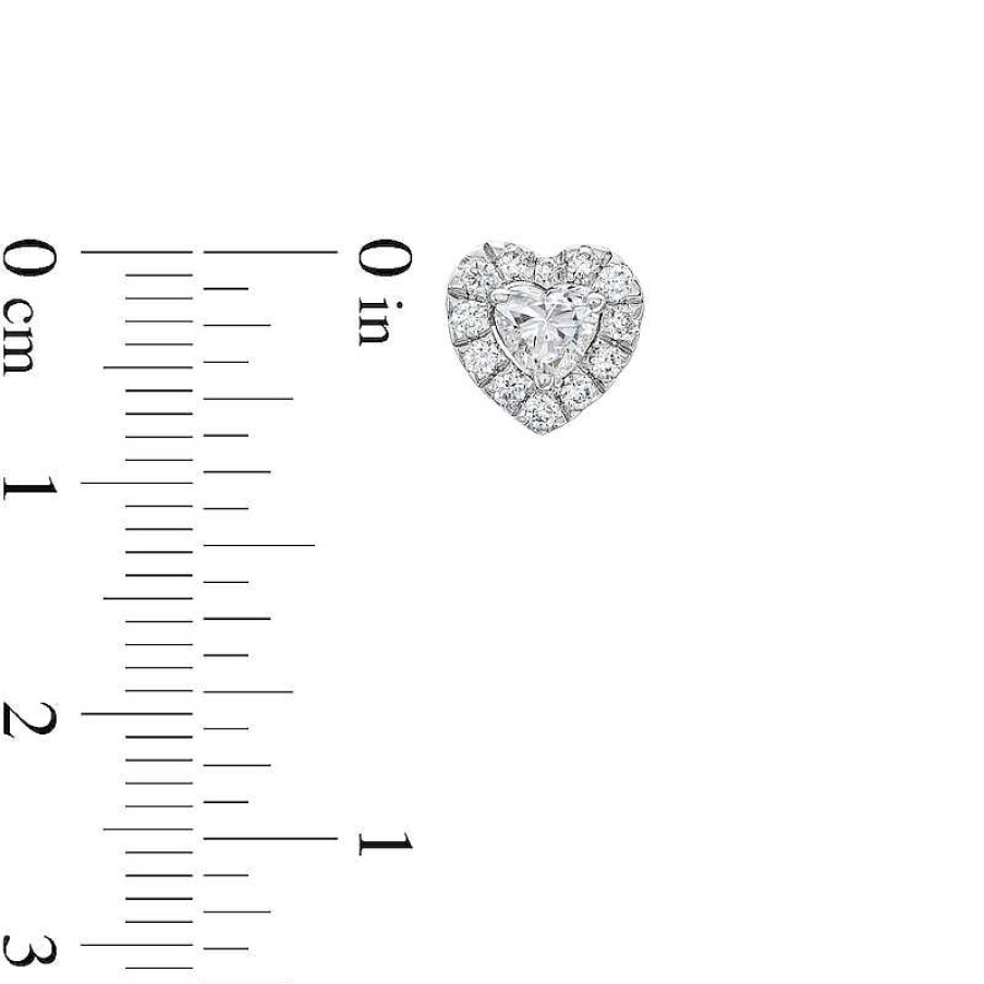 Zales 1 Ct. T.W. Certified Heart-Shaped Lab-Created Diamond Solitaire Stud Earrings In 14K White Gold (F/Si2) Earrings