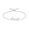 Zales 1/4 Ct. T.W. Diamond Cursive "Bride" Bolo Bracelet In Sterling Silver 9.5" Bracelets