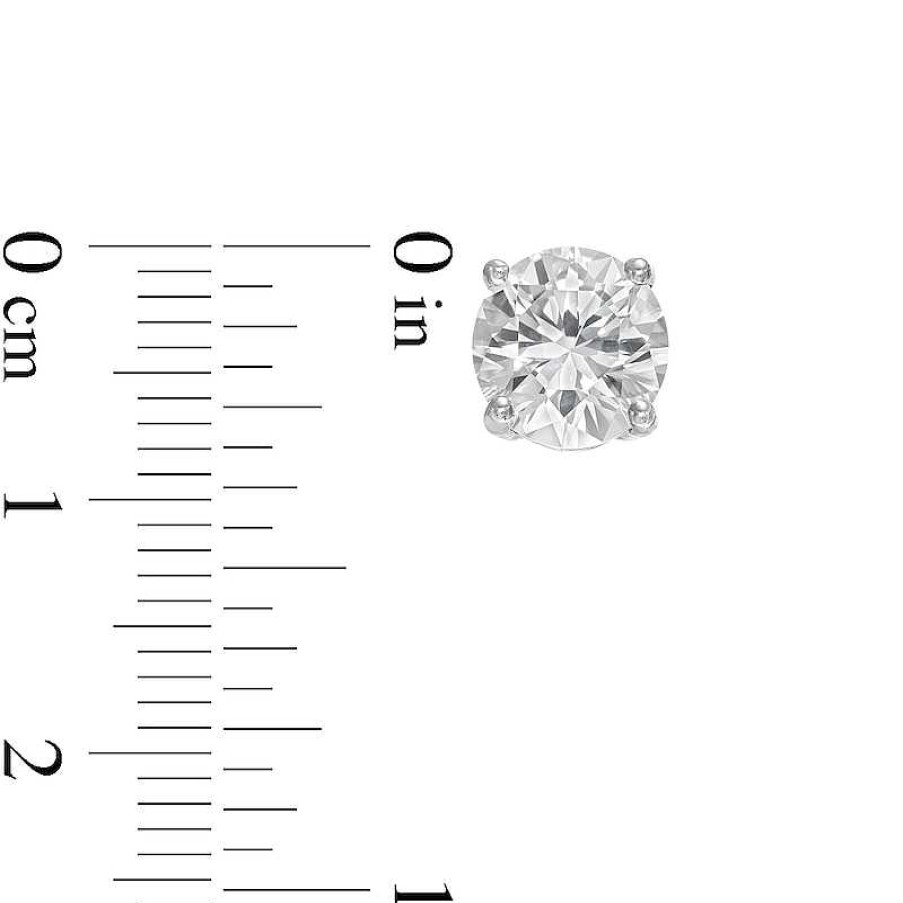 Zales 8.0Mm White Lab-Created Sapphire Solitaire Stud Earrings In Sterling Silver Earrings