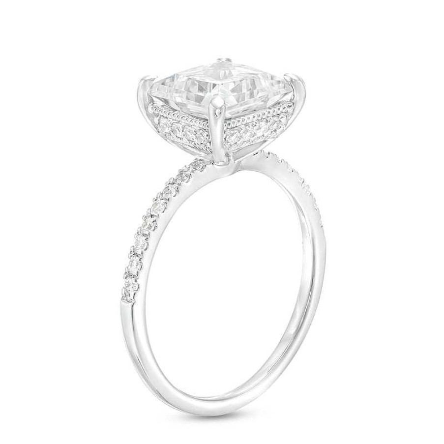 Zales 3-1/4 Ct. T.W. Certified Princess-Cut Lab-Created Diamond Engagement Ring In 14K White Gold (I/Si2) Rings