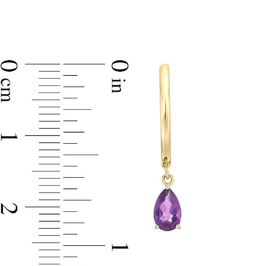 Zales Pear-Shaped Amethyst Drop Earrings In 10K Gold Earrings