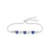 Zales 5.0Mm Heart-Shaped Blue And White Lab-Created Sapphire Infinity Bolo Bracelet In Sterling Silver - 9" Bracelets