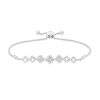 Zales Diamond Accent Journey Square Frame Bracelet In Sterling Silver - 9.5" Bracelets